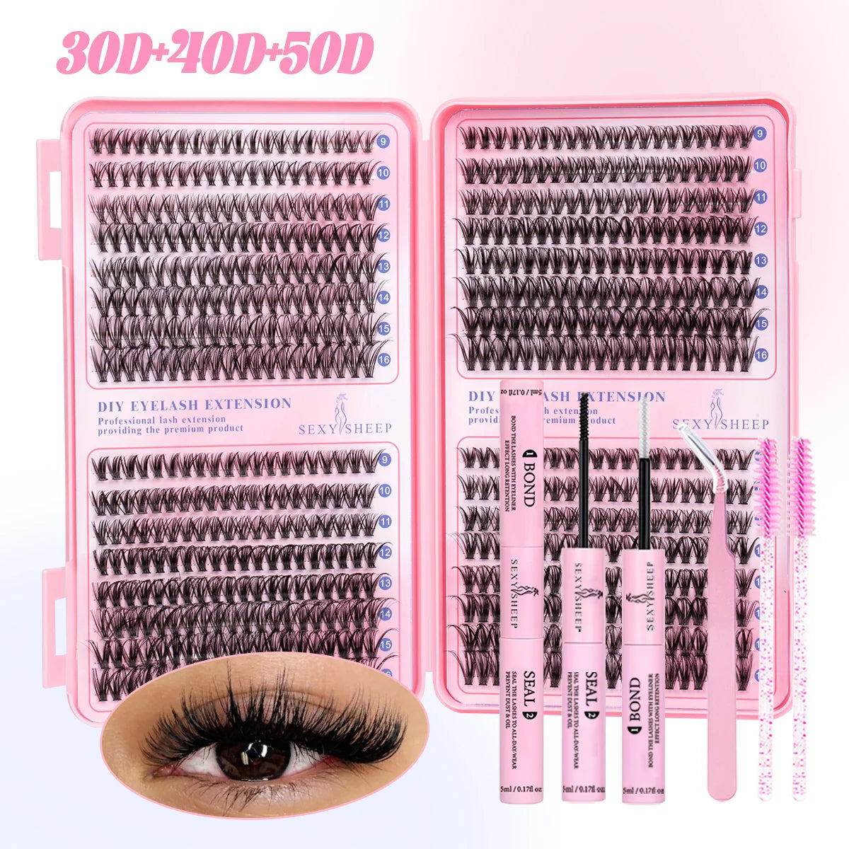 DIY Cluster Lashes Kit-30D, 40D, & 50D