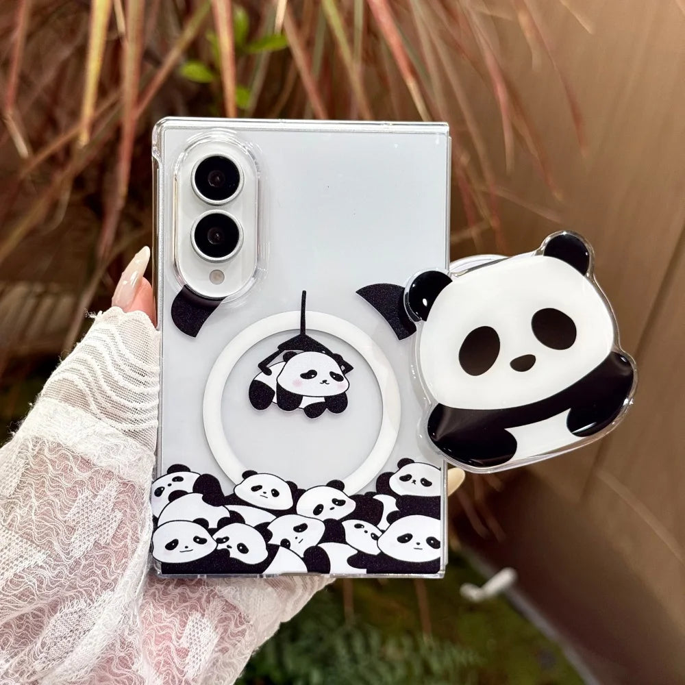 Korean Cute Panda Wrist Strap for Magsafe Case for Samsung Galaxy Z Fold 8, Z Fold  7, Z Fold  6, Z Fold 5 & Fold 8 Ultra