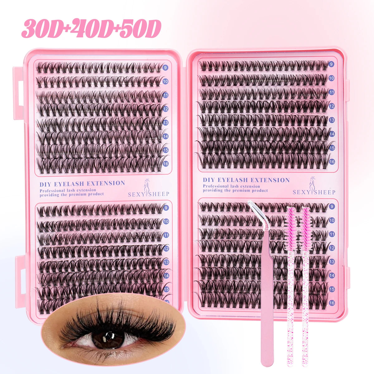 DIY Cluster Lashes Kit-30D, 40D, & 50D