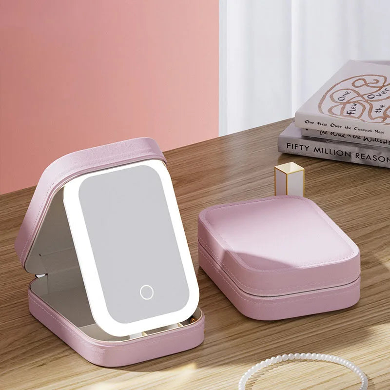 LumiGlow LED Makeup Bag with Mirror