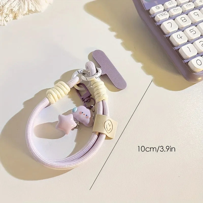 Colorful Cloud & Star Charm Phone Wrist Strap