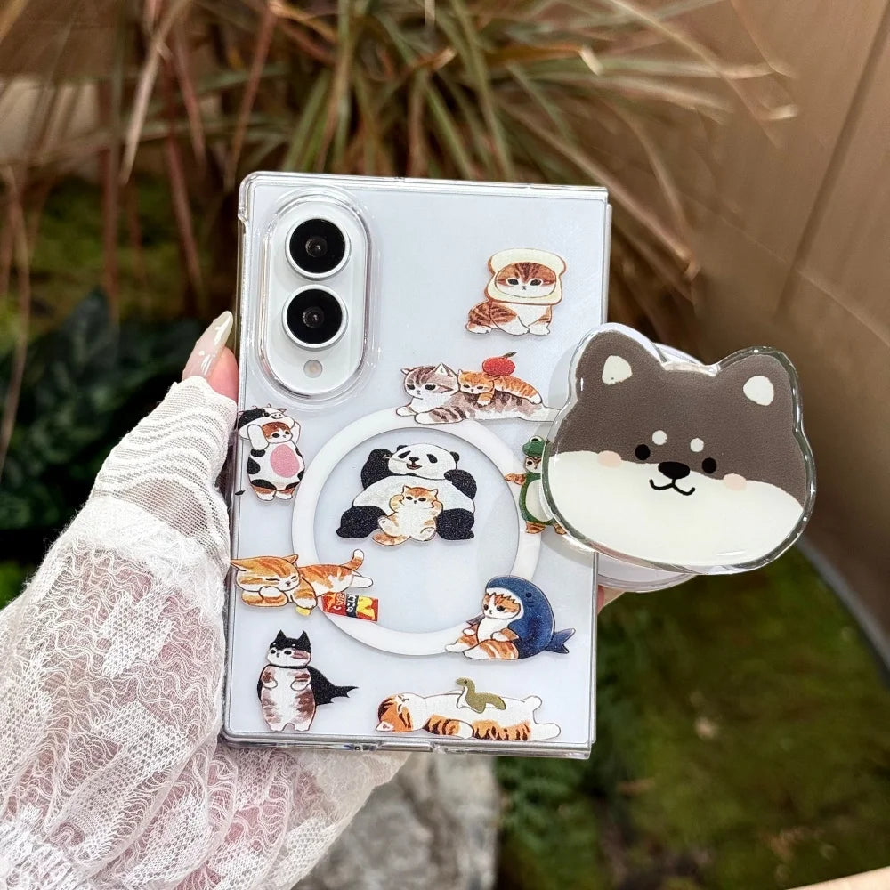 Korean Cute Panda Wrist Strap for Magsafe Case for Samsung Galaxy Z Fold 8, Z Fold  7, Z Fold  6, Z Fold 5 & Fold 8 Ultra