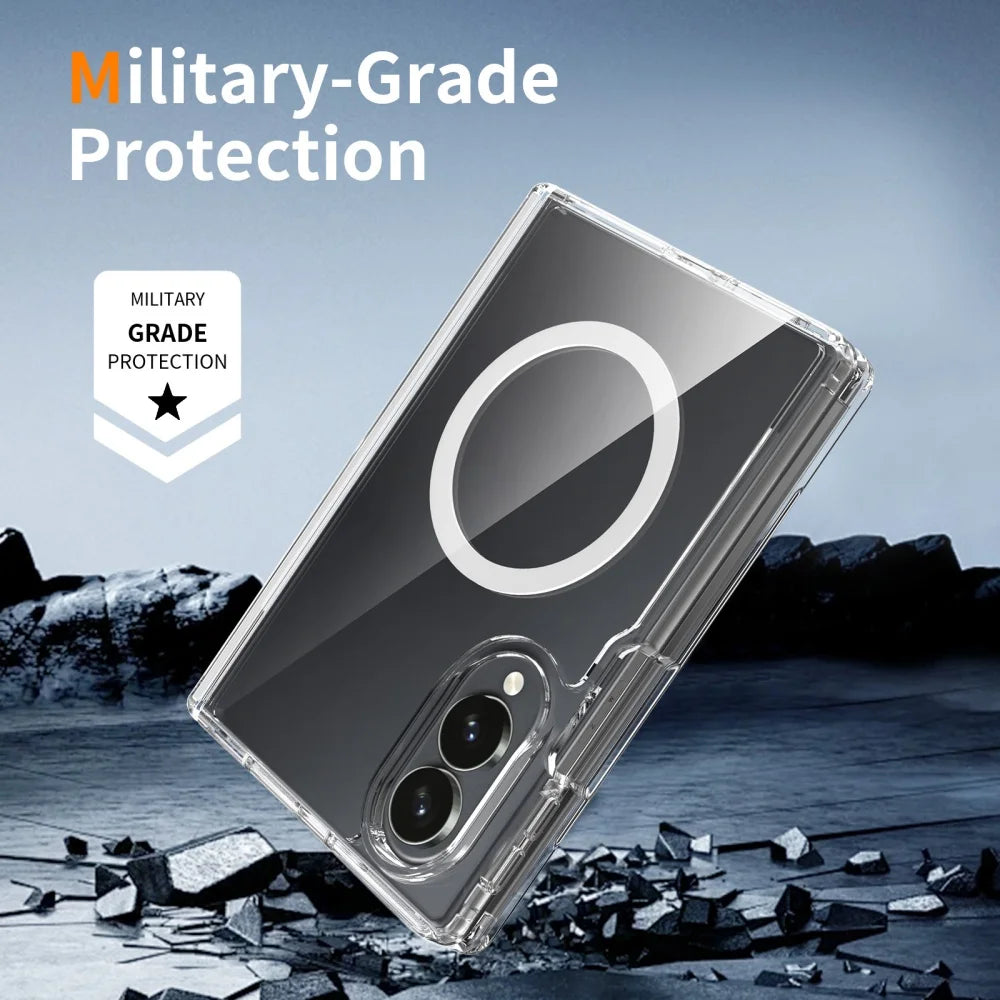 Crystal Clear Magnetic Case for Samsung Galaxy Z Fold 6/7/8