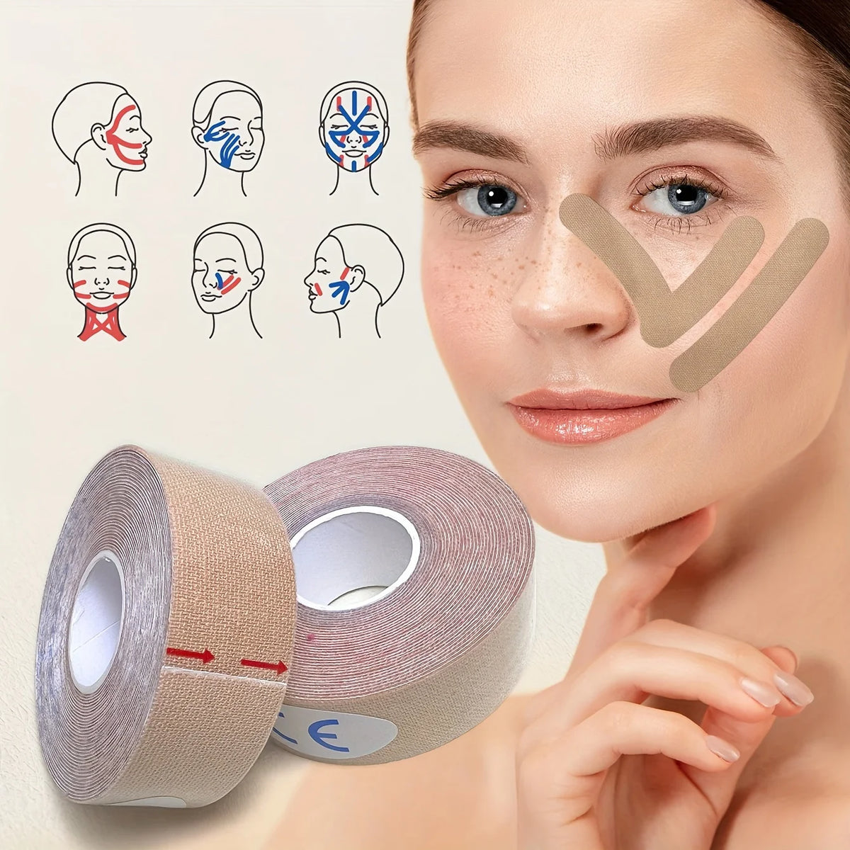 Invisible Face Lift Tape- Instant Jawline, one step at time